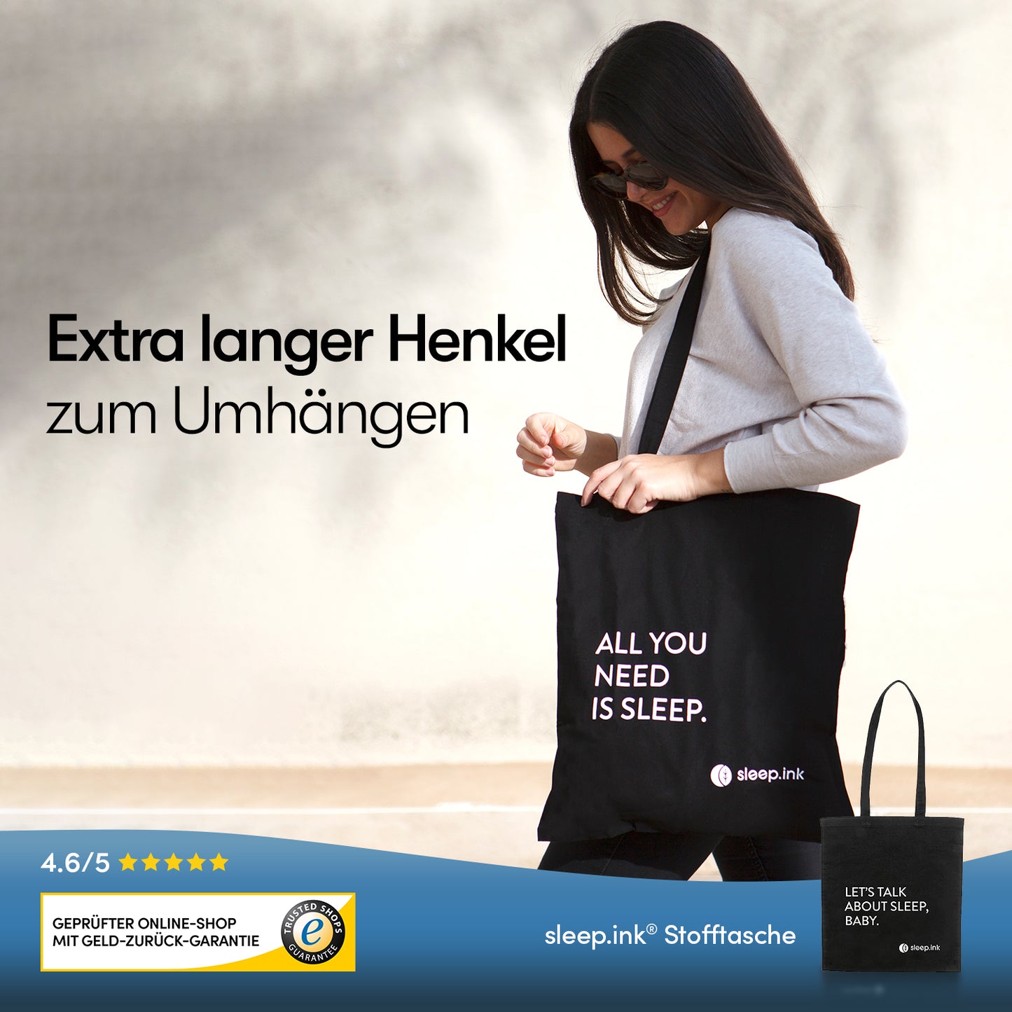 Tragetasche "Let's talk about sleep, baby"